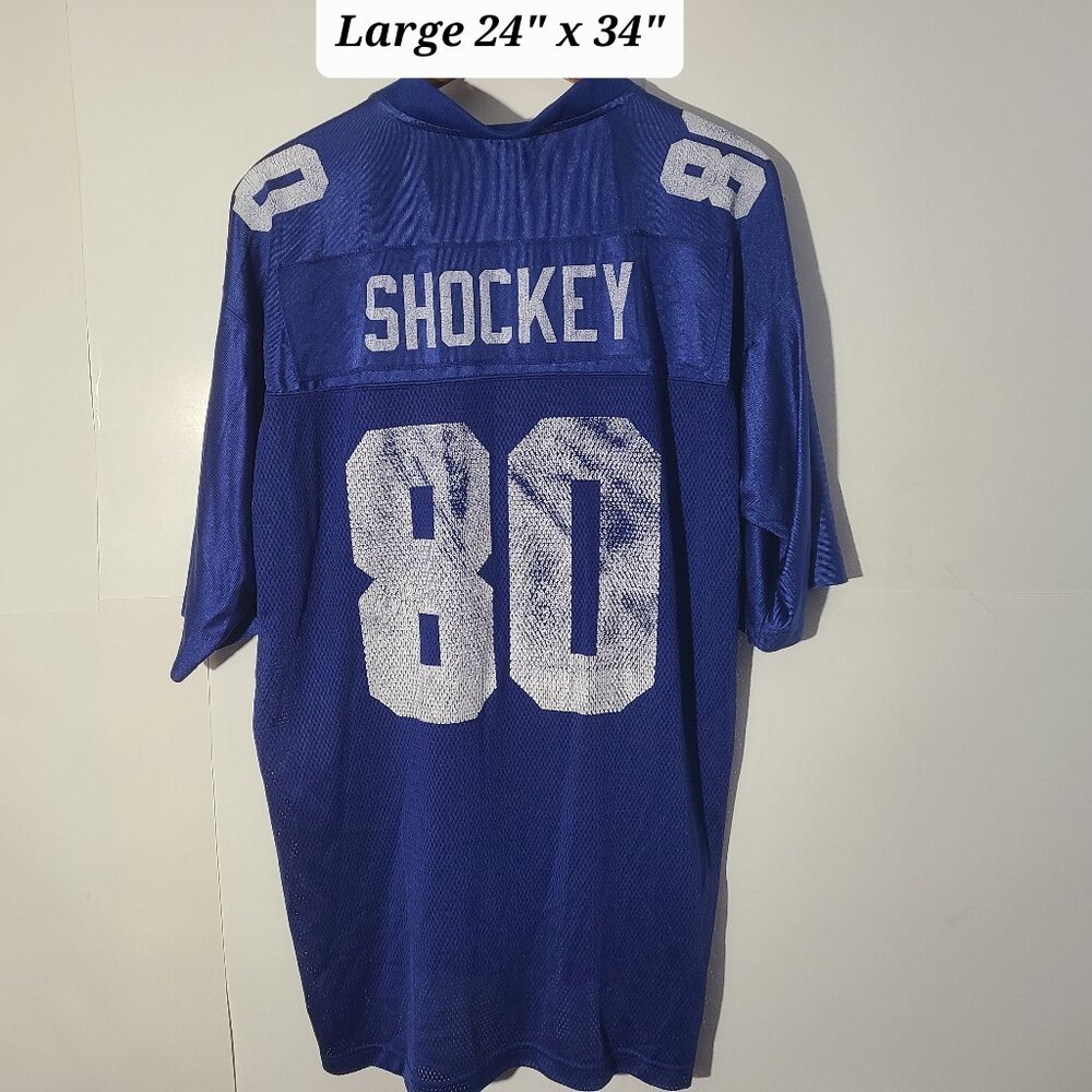Vintage Reebok NFL Football NY Giants Jeremy Shockey #80 Blue Large Jersey